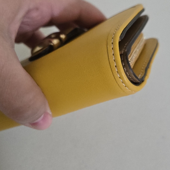 Coach Tabby Smooth Yellow Leather Wallet - Picture 13 of 13